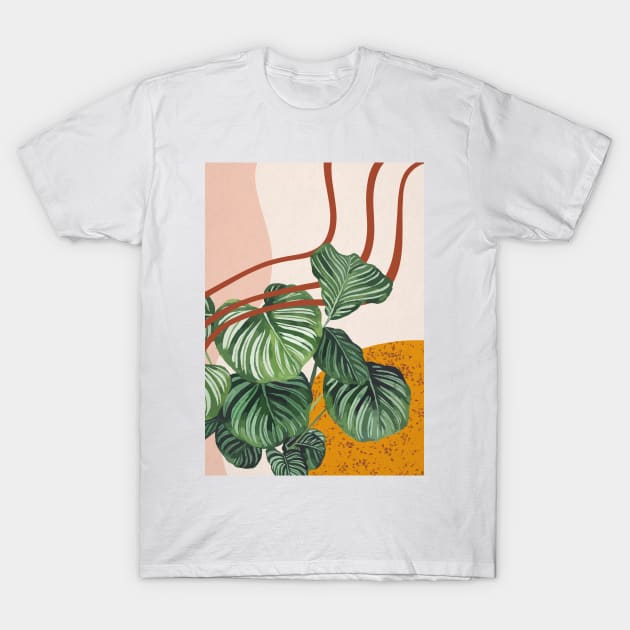 Mid Century Modern Clathea, Abstract Botanical Illustration T-Shirt by Gush Art Studio 1